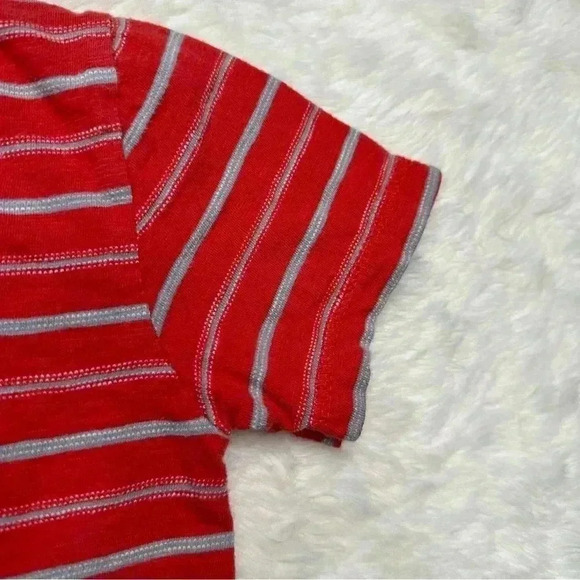 Lucky Brand T-Shirt Red & Grey Striped Size  6 - Picture 4 of 16